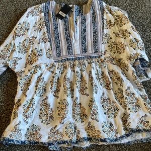 Lucky Brand Boho XL shirt brand new with tags 3/4 sleeve